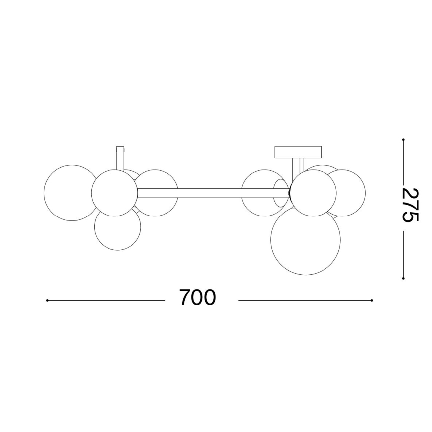 Ideal Lux - Plafonnier LED PERLAGE 10xG9/3W/230V d. 70 cm doré/blanc