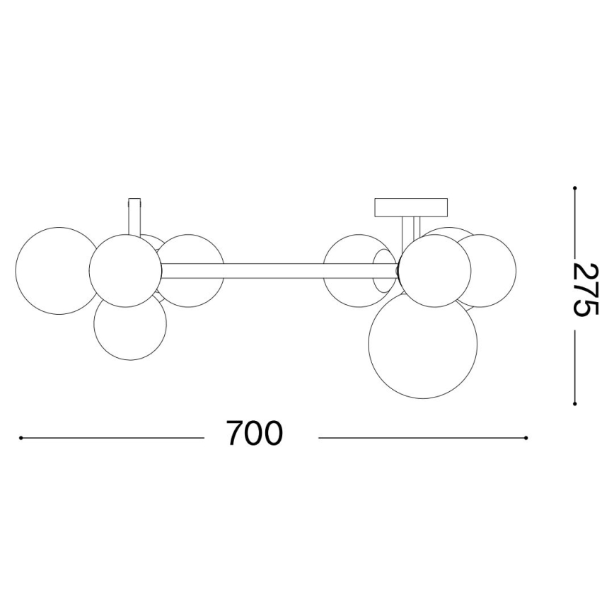 Ideal Lux - Plafonnier LED PERLAGE 10xG9/3W/230V d. 70 cm doré/fumé
