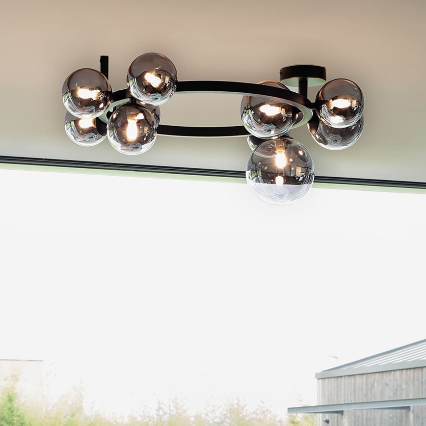 Ideal Lux - Plafonnier LED PERLAGE 10xG9/3W/230V d. 70 cm noir/fumé