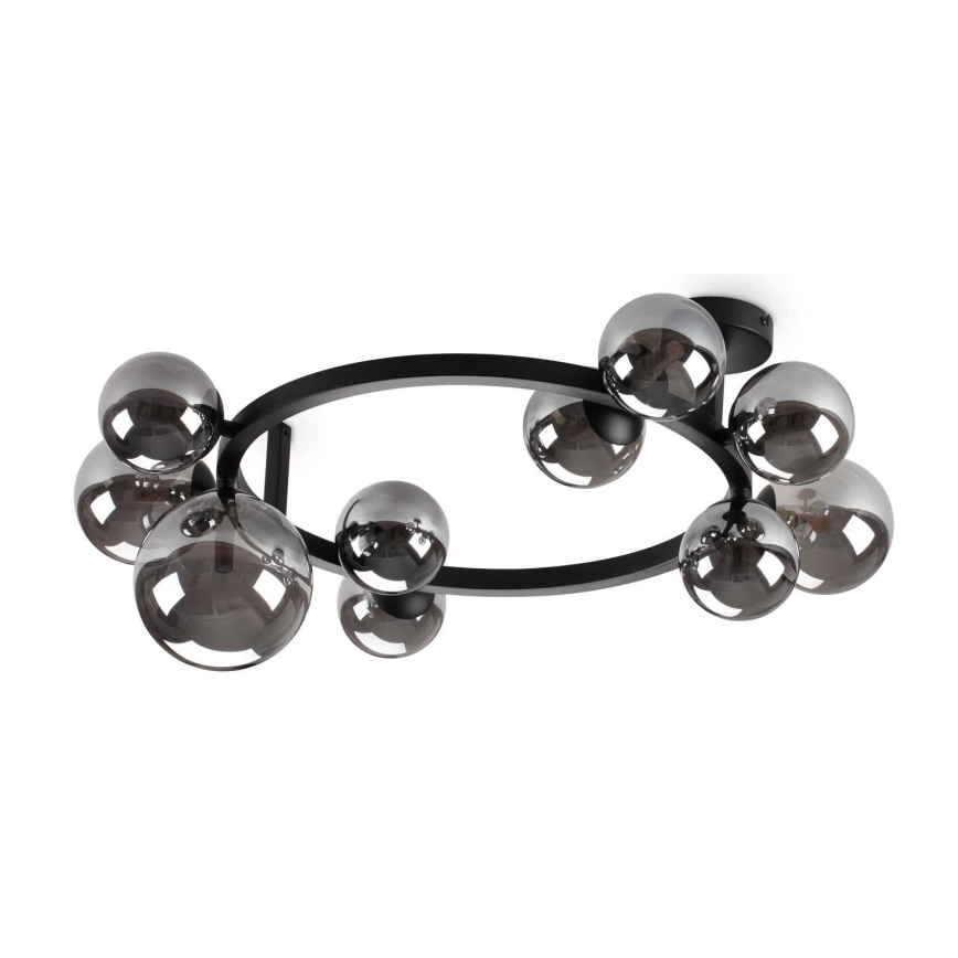Ideal Lux - Plafonnier LED PERLAGE 10xG9/3W/230V d. 70 cm noir/fumé