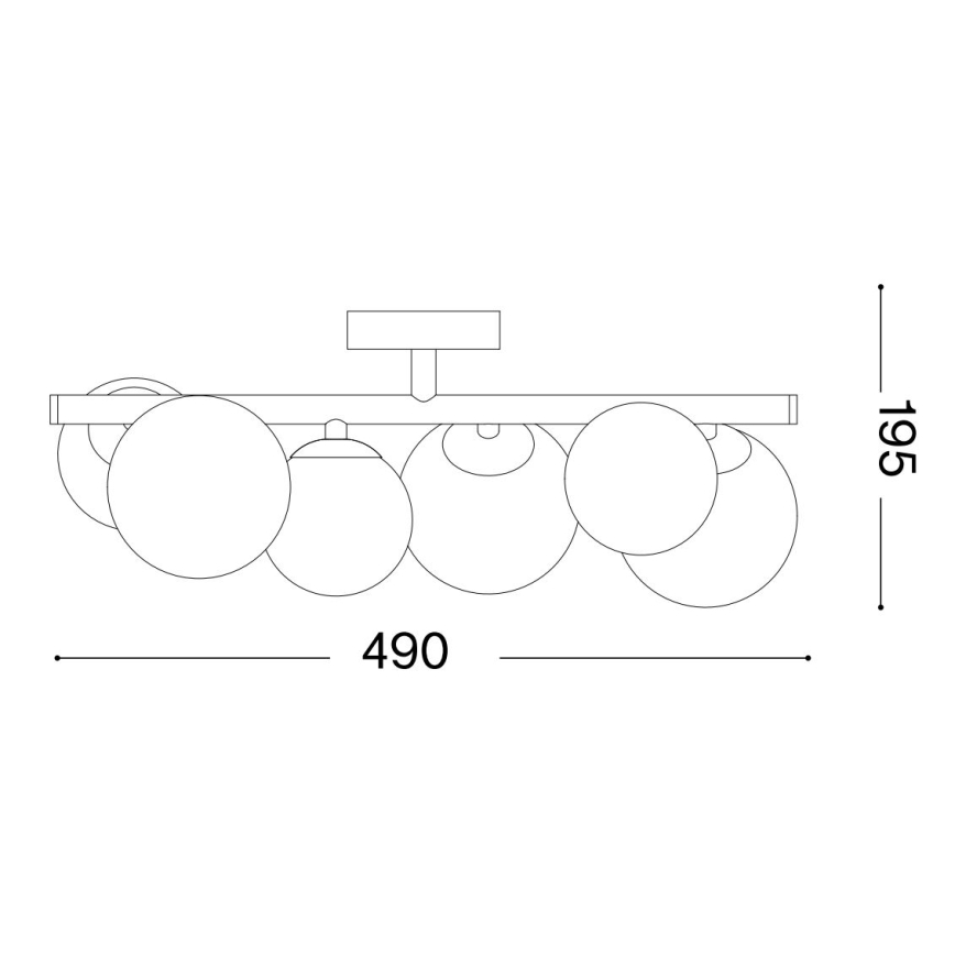 Ideal Lux - Plafonnier LED PERLAGE 6xG9/3W/230V 49 cm noir/fumé