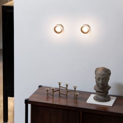 Ideal Lux - Plafonnier LED pour salle de bains LOLLY 1xGX53/9W/230V Ø 10,5 cm IP44 doré/beige fumé