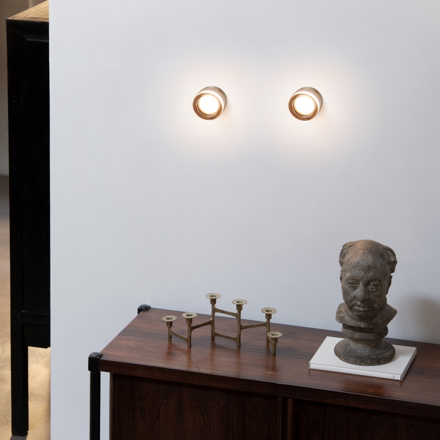 Ideal Lux - Plafonnier LED pour salle de bains LOLLY 1xGX53/9W/230V Ø 10,5 cm IP44 doré/beige fumé