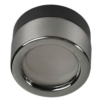 Ideal Lux - Plafonnier LED pour salle de bains LOLLY 1xGX53/9W/230V Ø 10,5 cm noir/noir fumé