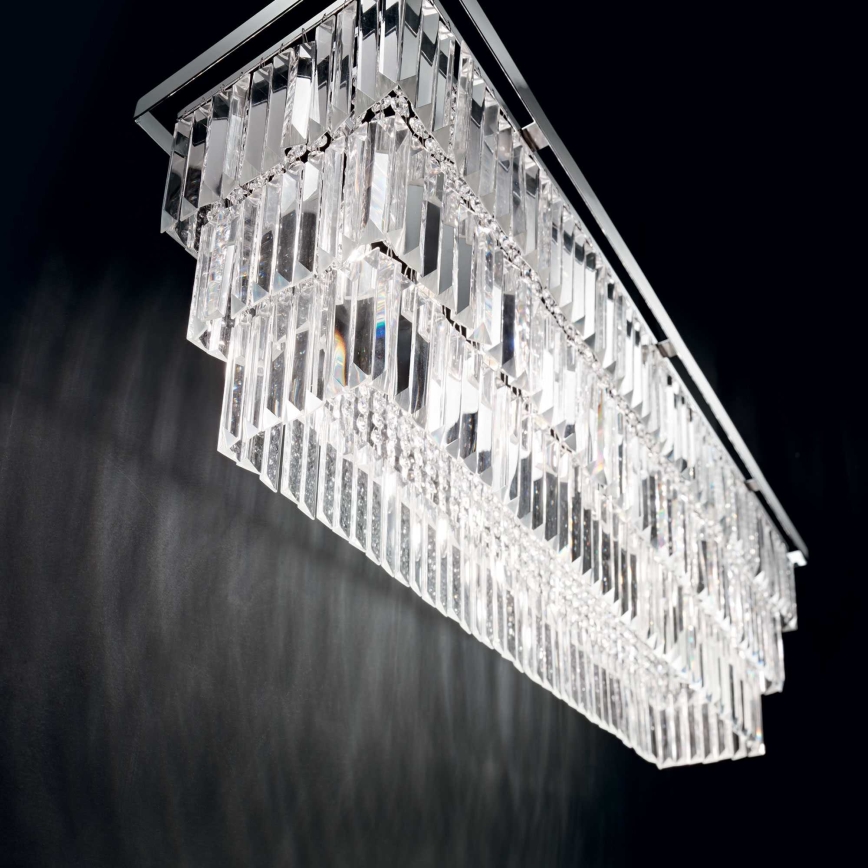 Ideal Lux - Plafonnier MARTINEZ 8xE14/40W/230V, finition chrome brillant