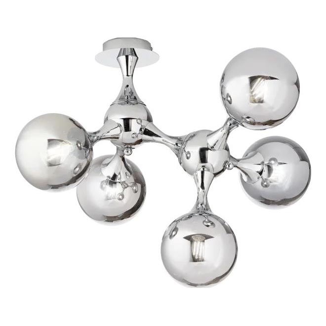 Ideal Lux - Plafonnier NODI 5xE14/28W/230V chrome brillant