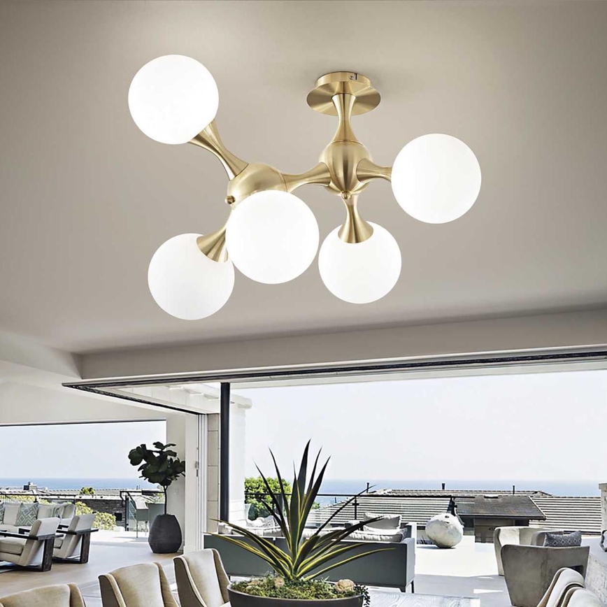 Ideal Lux - Plafonnier NODI 5xE14/28W/230V laiton