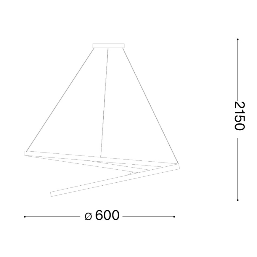 Ideal Lux - Lampadario LED dimmerabile a sospensione con cavo OZ LED/48W/230V Ø 60 cm CRI 90 nero