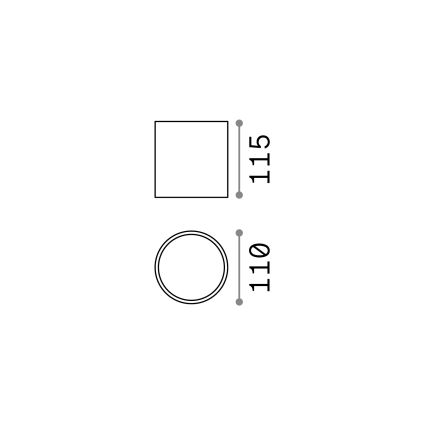 Ideal Lux - Spot d'extérieur GUN 1xGU10/28W/230V, Ø 11 cm, IP55, gris