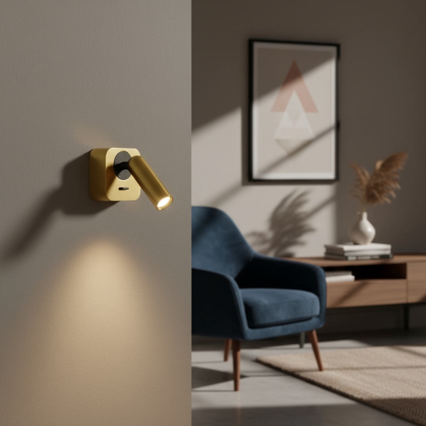 Ideal Lux - Spot mural BEAN LED/3W/230V CRI 90 doré