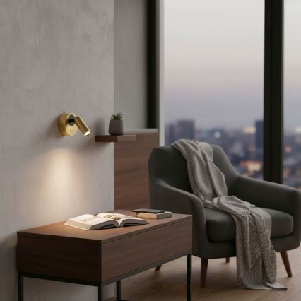 Ideal Lux - Spot mural BEAN LED/3W/230V CRI 90 laiton