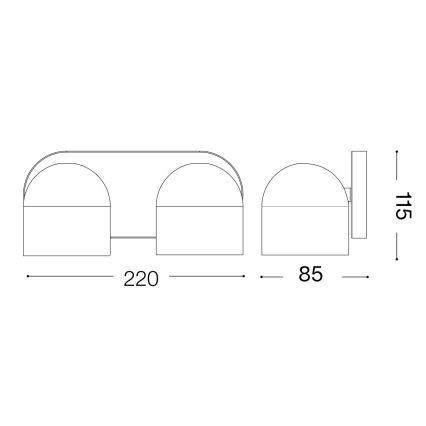 Ideal Lux - Spot mural LED DODO 2xGX53/9W/230V blanc