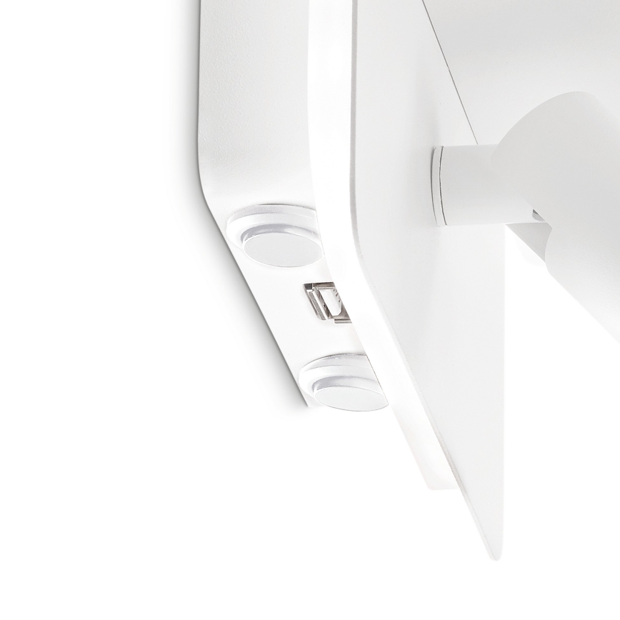 Ideal Lux - Spot mural LED PIANO LED/10W/230V IRC 90 USB blanc