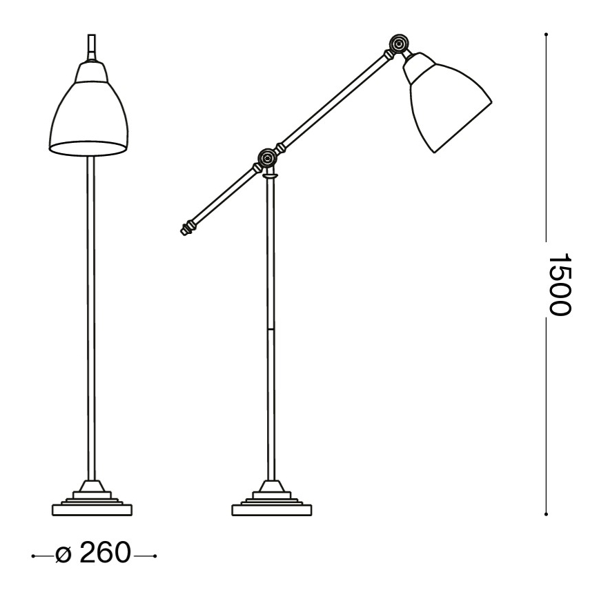 Ideal Lux 015286 - Stojací lampa NEWTON 1xE27/60W/230V