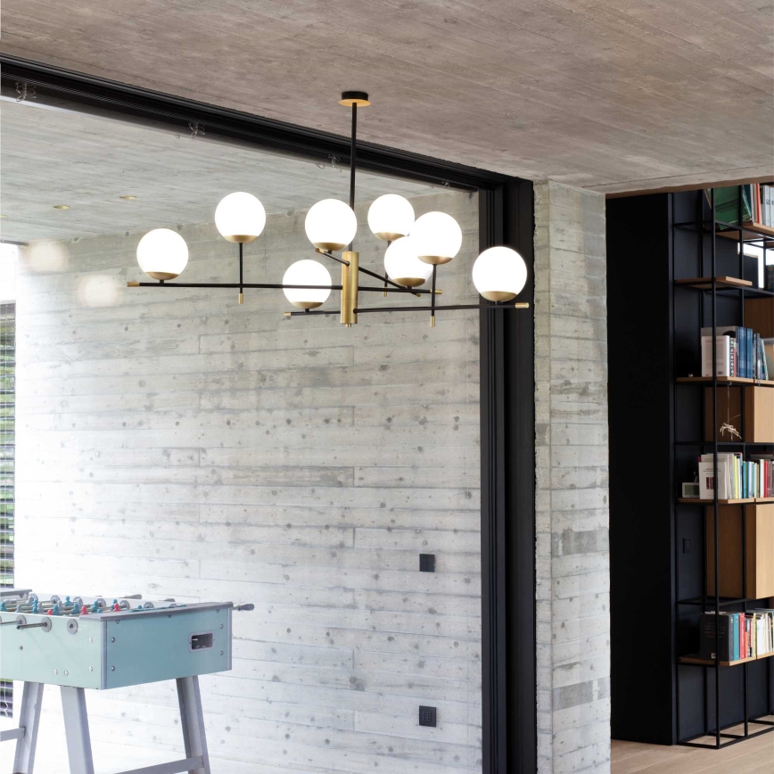 Ideal Lux - Suspension-barre GOURMET 9xE14/28W/230V d. 131,5 cm doré