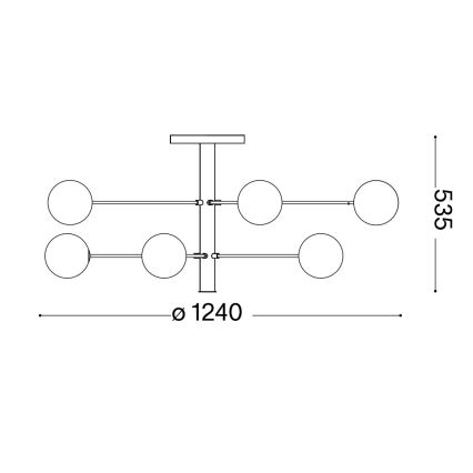 Ideal Lux - Suspension-barre LED COSMOPOLITAN 10xG9/3W/230V d. 124 cm noir