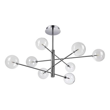 Ideal Lux - Suspension-barre LED EQUINOXE 8xG4/2W/230V d. 128 cm chrome brillant/transparent