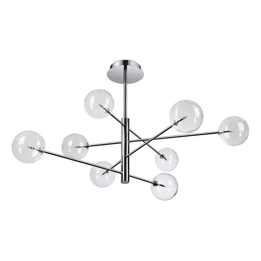 Ideal Lux - Suspension-barre LED EQUINOXE 8xG4/2W/230V d. 128 cm chrome brillant/transparent