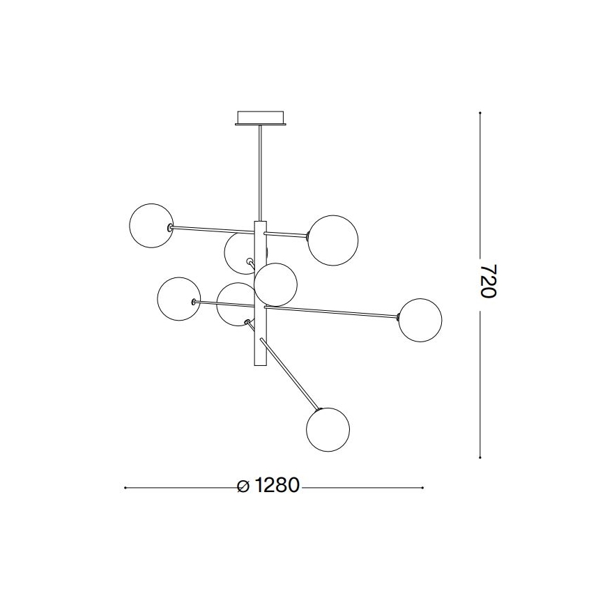 Ideal Lux - Suspension-barre LED EQUINOXE 8xG4/2W/230V d. 128 cm laiton/transparent