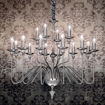 Ideal Lux - Suspension chaîne ARTU 16xE14/40W/230V d. 90 cm chrome brillant