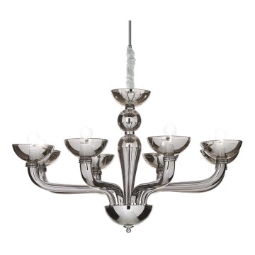 Ideal Lux - Suspension chaîne CASANOVA 8xE14/40W/230V d. 88 cm gris