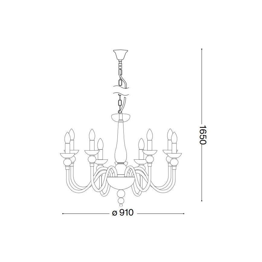 Ideal Lux - Suspension chaîne DOGE 12xE14/40W/230V d. 91 cm chrome brillant