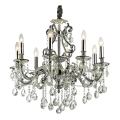Ideal Lux - Suspension chaîne en cristal GIOCONDA 8xE14/40W/230V d. 73 cm argent