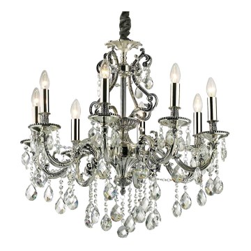 Ideal Lux - Suspension chaîne en cristal GIOCONDA 8xE14/40W/230V d. 73 cm argent