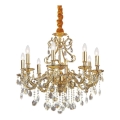 Ideal Lux - Suspension chaîne en cristal GIOCONDA 8xE14/40W/230V d. 73 cm doré