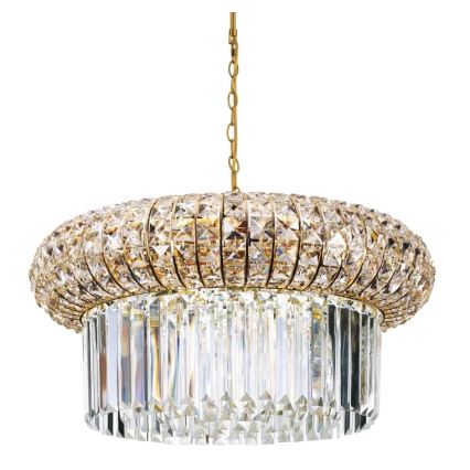 Ideal Lux - Suspension chaîne en cristal NABUCCO 12xE14/40W/230V d. 60 cm doré