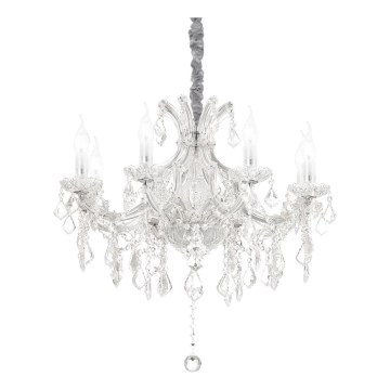 Ideal Lux - Suspension chaîne en cristal NAPOLEON 8xE14/40W/230V d. 67 cm chrome