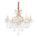 Ideal Lux - Suspension chaîne en cristal NAPOLEON 8xE14/40W/230V d. 67 cm doré
