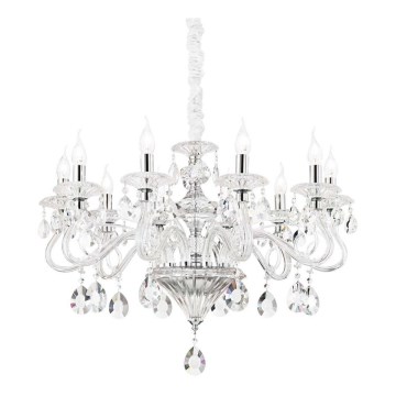 Ideal Lux - Suspension chaîne en cristal NEGRESCO 10xE14/28W/230V d. 85 cm transparent