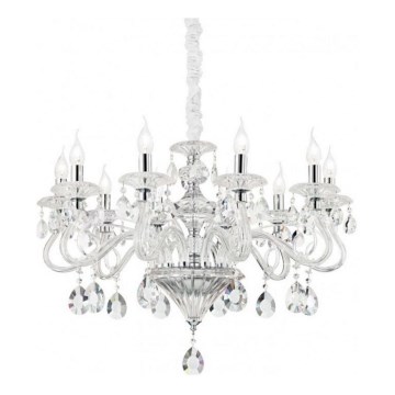 Ideal Lux - Suspension chaîne en cristal NEGRESCO 8xE14/28W/230V d. 73,5 cm transparent