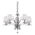 Ideal Lux - Suspension chaîne en cristal PEGASO 5xE14/28W/230V d. 72 cm chrome brillant