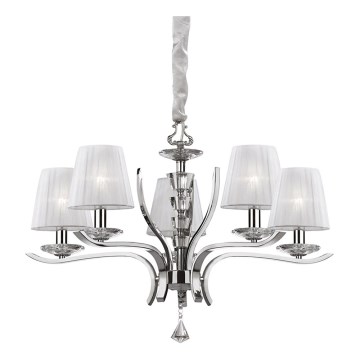Ideal Lux - Suspension chaîne en cristal PEGASO 5xE14/28W/230V d. 72 cm chrome brillant