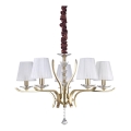 Ideal Lux - Suspension chaîne en cristal PEGASO 5xE14/28W/230V d. 72 cm doré