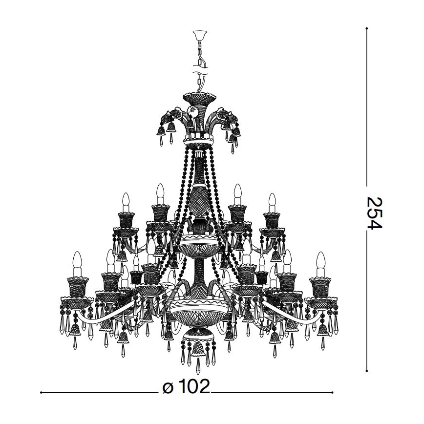 Ideal Lux - Suspension chaîne en cristal REDENTORE 18xE14/40W/230V d. 102 cm transparent