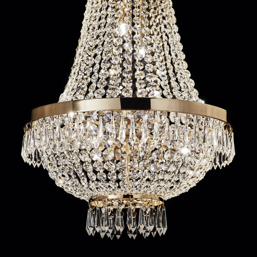 Ideal Lux - Suspension chaîne LED en cristal CAESAR 6xG9/3W/230V d. 38 cm doré