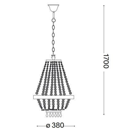 Ideal Lux - Suspension chaîne LED en cristal CAESAR 6xG9/3W/230V d. 38 cm doré