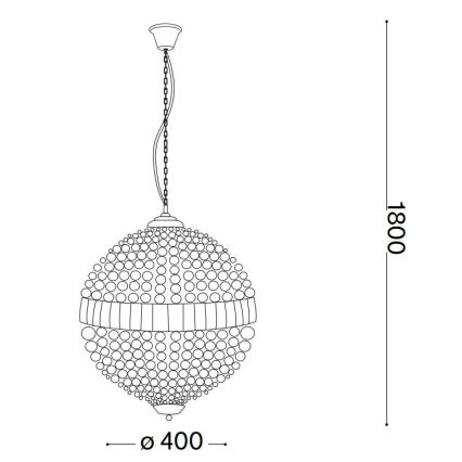 Ideal Lux - Suspension chaîne LED en cristal LUXOR 6xG9/3W/230V d. 40 cm transparent