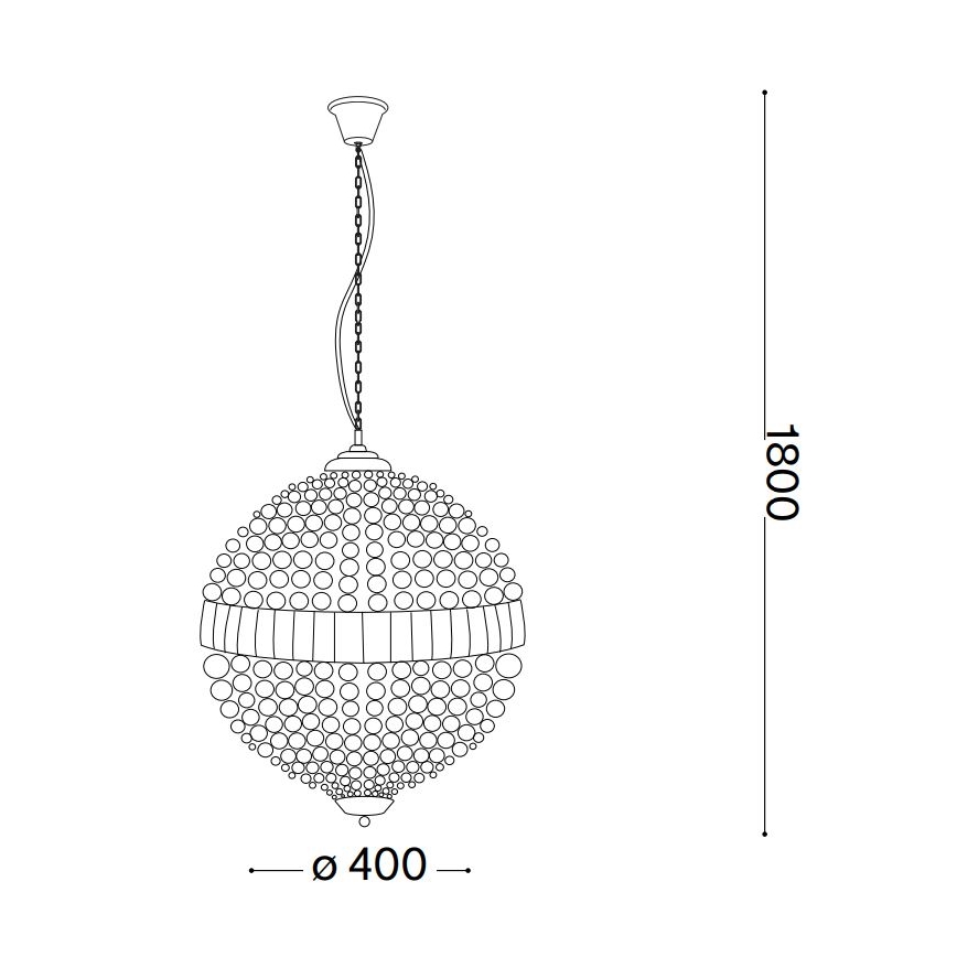 Ideal Lux - Suspension chaîne LED en cristal LUXOR 6xG9/3W/230V d. 40 cm transparent