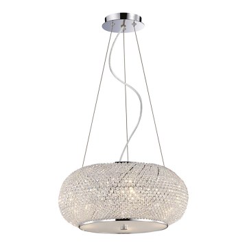 Ideal Lux - Suspension en cristal PASHA 10xE14/40W/230V d. 55 cm chrome brillant