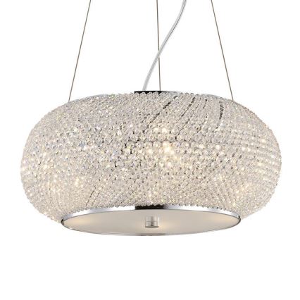Ideal Lux - Suspension en cristal PASHA 10xE14/40W/230V d. 55 cm chrome brillant