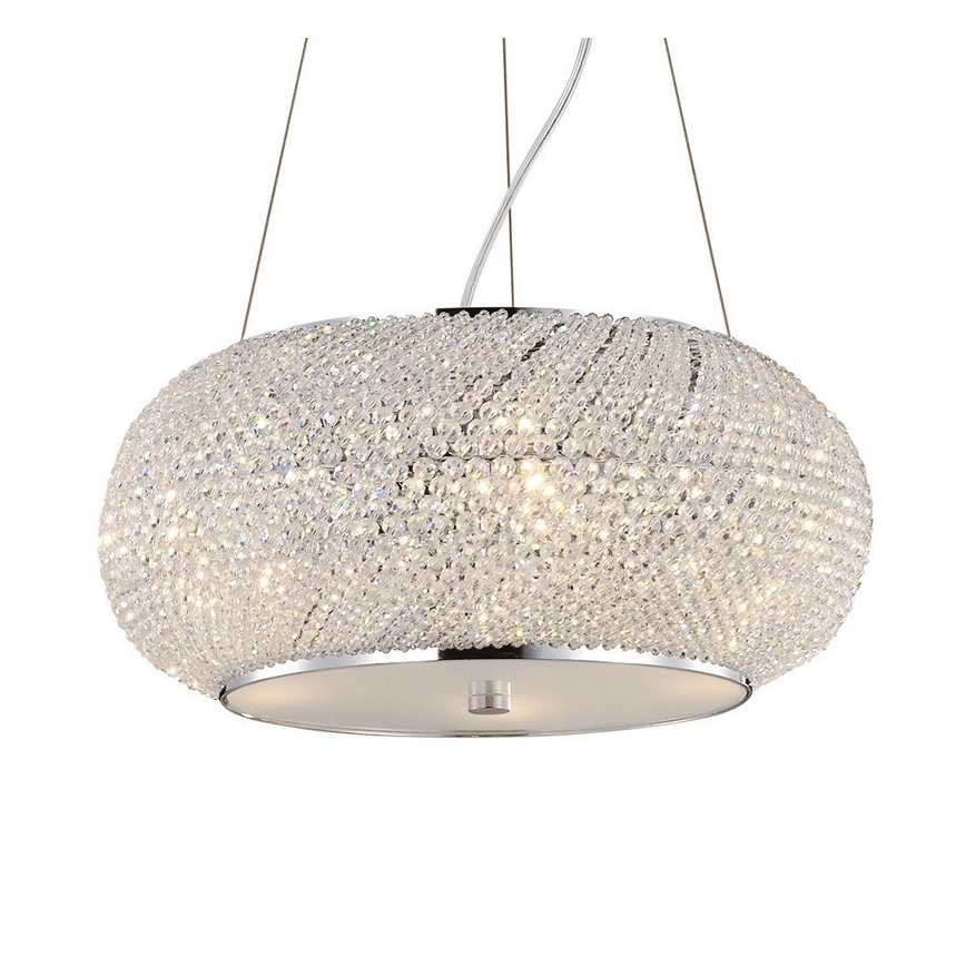 Ideal Lux - Suspension en cristal PASHA 10xE14/40W/230V d. 55 cm chrome brillant