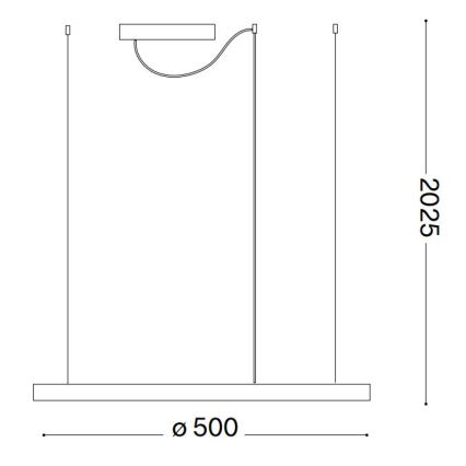 Ideal Lux - Suspension filaire à intensité variable ORACLE SLIM LED/28W/230V 4000K d. 50 cm CRI 90 noir