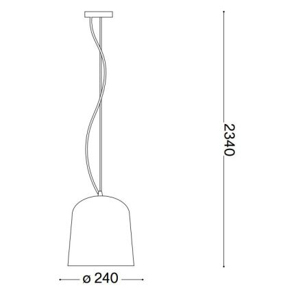 Ideal Lux - Suspension filaire BISTRO 1xE27/60W/230V d. 24 cm transparent