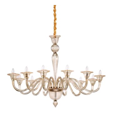 Ideal Lux - Suspension filaire BRIGITTA 12xE14/40W/230V d. 120 cm laiton