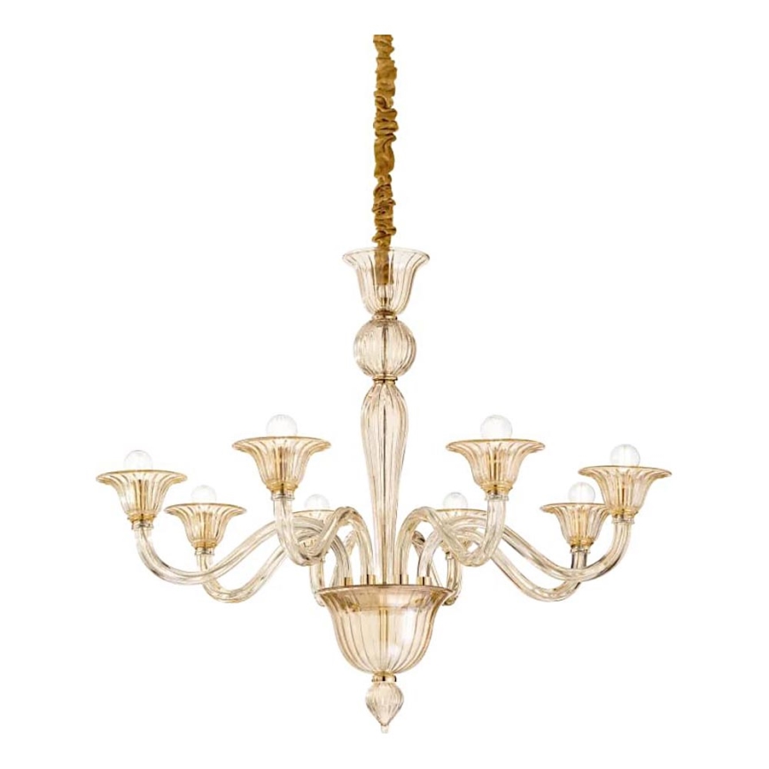 Ideal Lux - Suspension filaire BRIGITTA 8xE14/40W/230V d. 89 cm laiton
