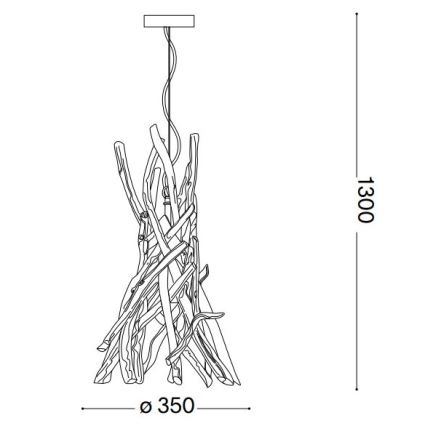 Ideal Lux - Suspension filaire DRIFTWOOD 1xE27/60W/230V goyave